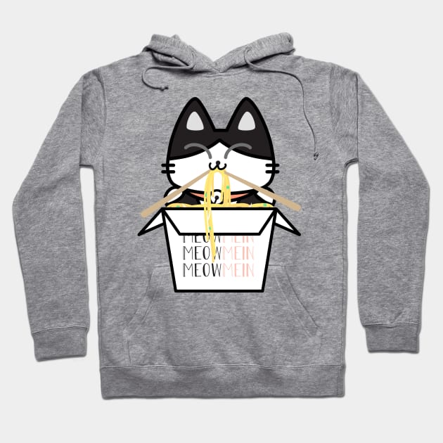 Noodle Cat - Meow Mein Hoodie by plattercats